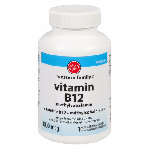 Western Family Vit B 12 1000mcg Sublingual 100 Tb