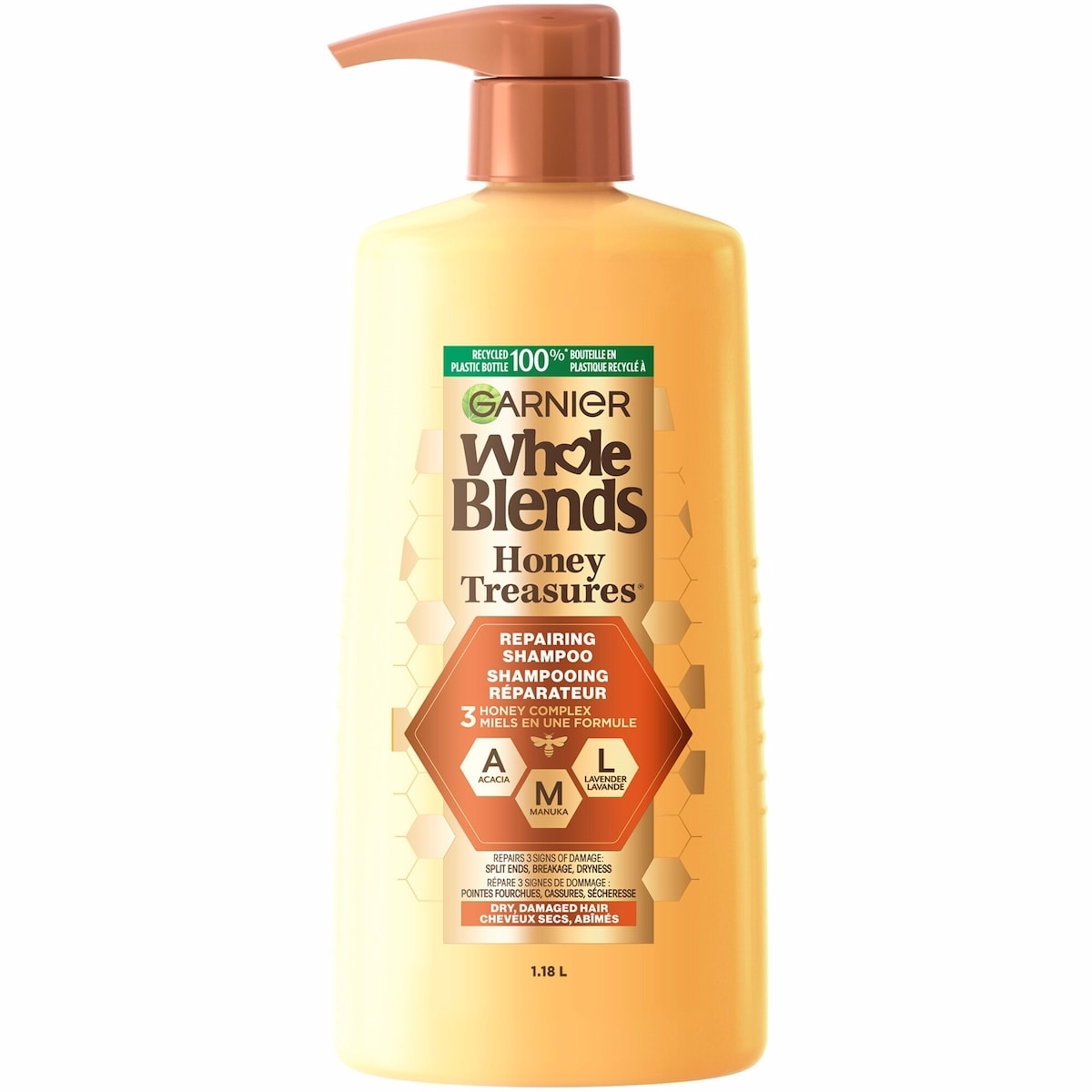 Garnier Whole Blends 蜂蜜寶藏 修護洗髮精，適用於受損與乾燥髮質