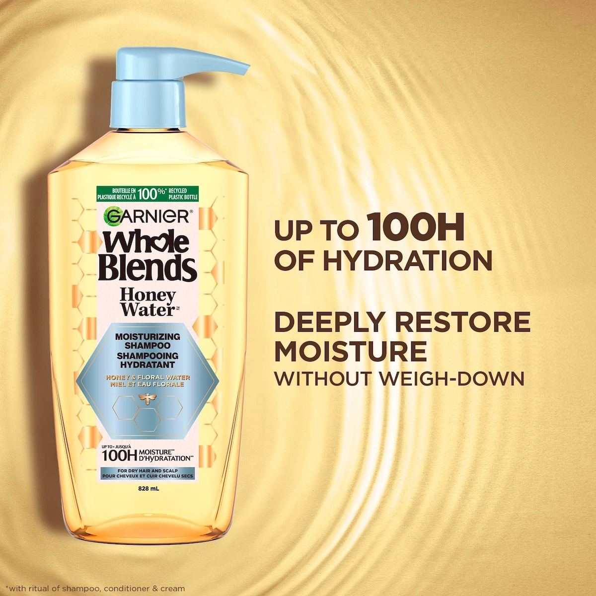 Whole Blends Honey Water Moisture Restoring Shampoo, for Dry Hair & Scalp
