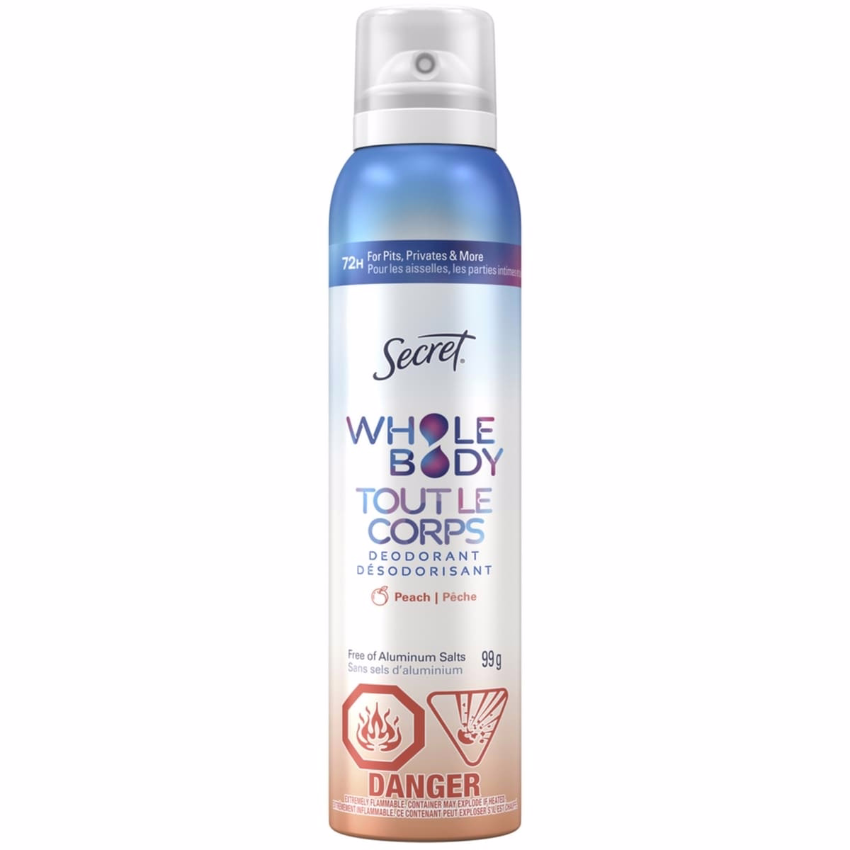 Whole Body Aluminum Free Deodorant for Women Body Spray Peach & Vanilla