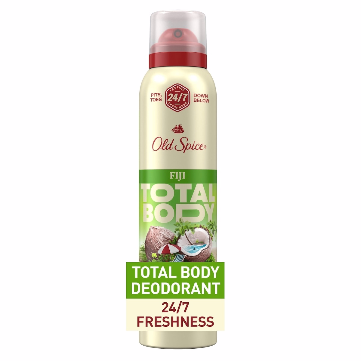 남성용 전신 데오드런트, 피지 향 알루미늄 프리 스프레이, 24/7 신선함