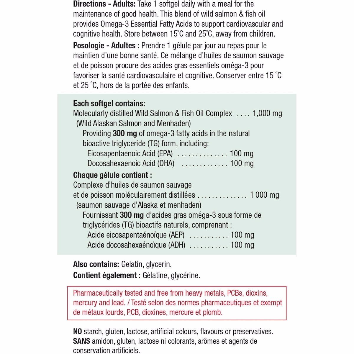Wild Salmon and Fish Oils Omega-3 Complex 1,000 mg