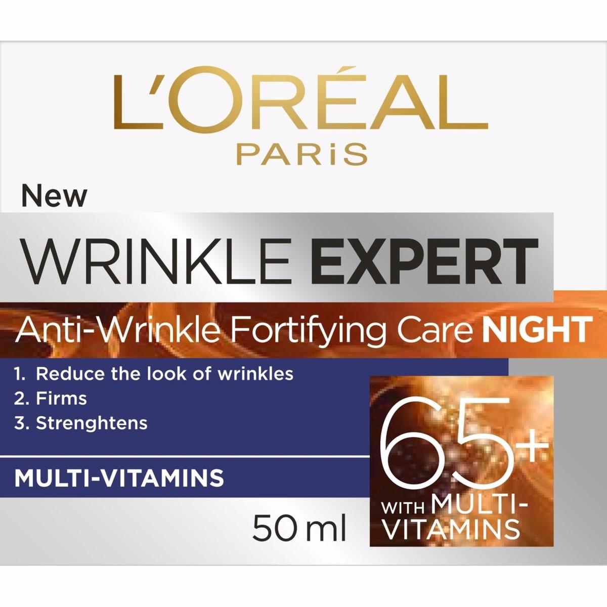 Wrinkle Expert Anti-Wrinkle Fortifying Night Care 65+ with a Vitamin Complex of Vitamin B & Vitamin E, Help accelerate cell renewal