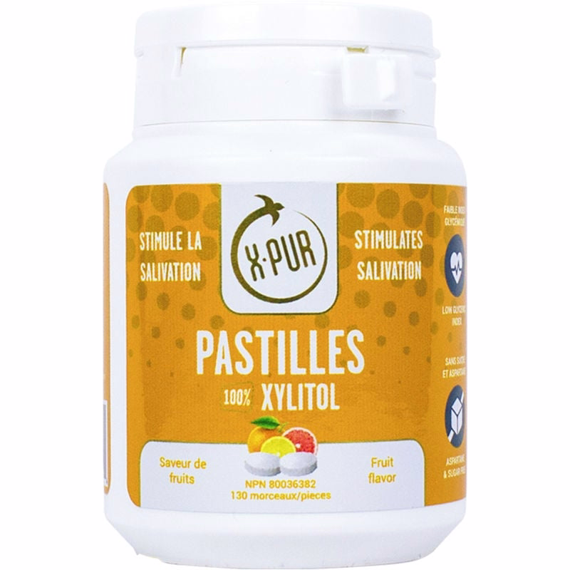 Xylitol X-PUR Pastilles 100% Xylitol Fruit Flavoured 130.0 Pieces