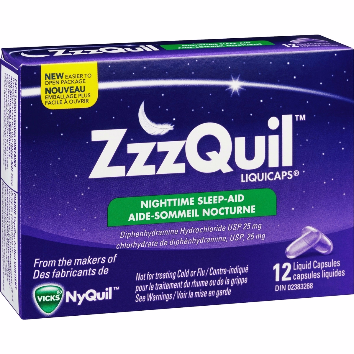 ZzzQuil Nighttime Sleep-Aid LiquiCaps, 12 Count