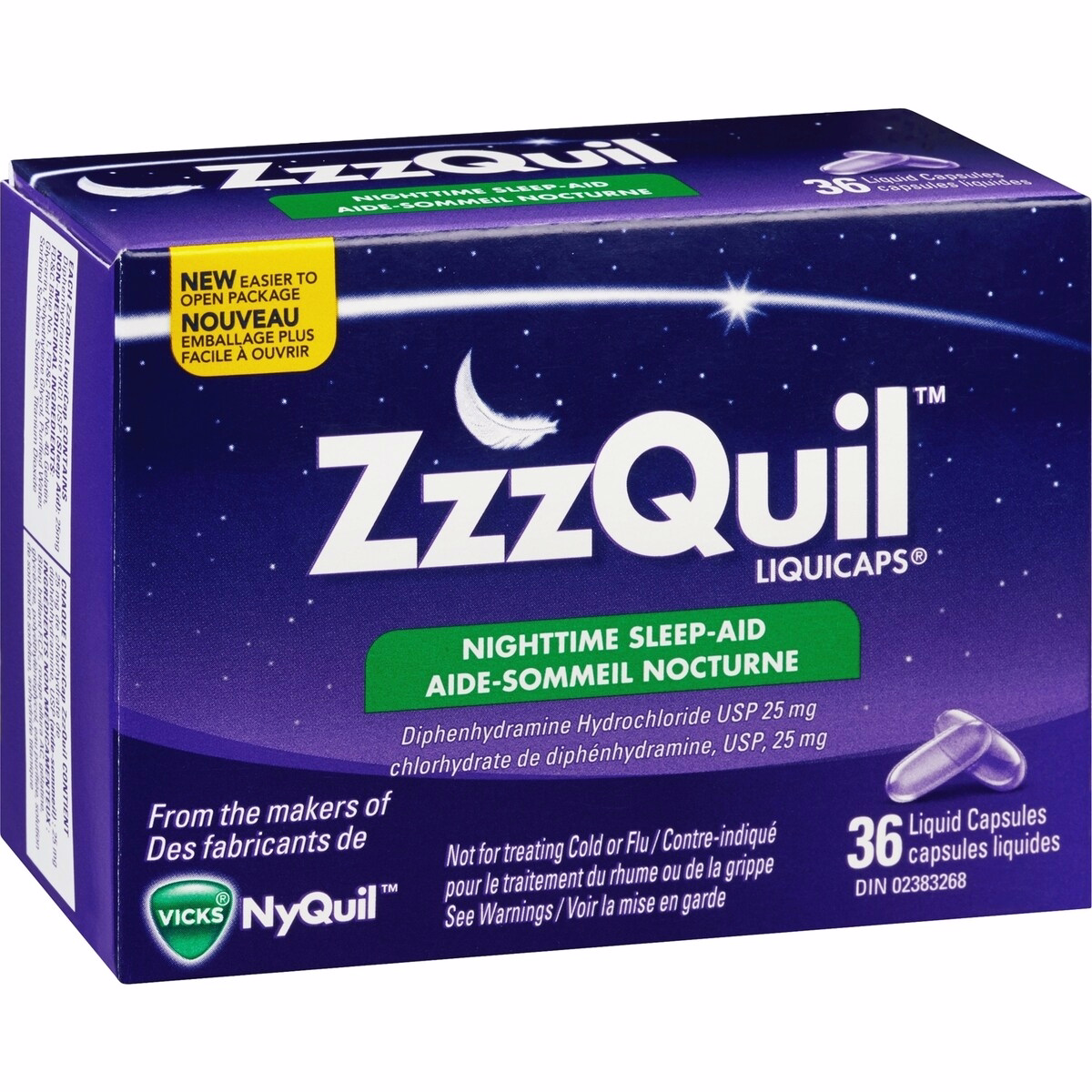 ZzzQuil 夜間用 睡眠補助リキカプス 36カプセル
