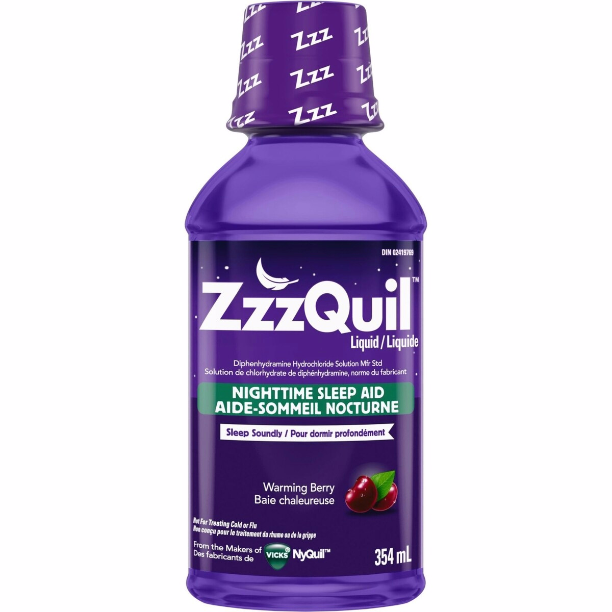 ZzzQuil Nighttime Sleep Aid Liquid, Warming Berry, 354 mL